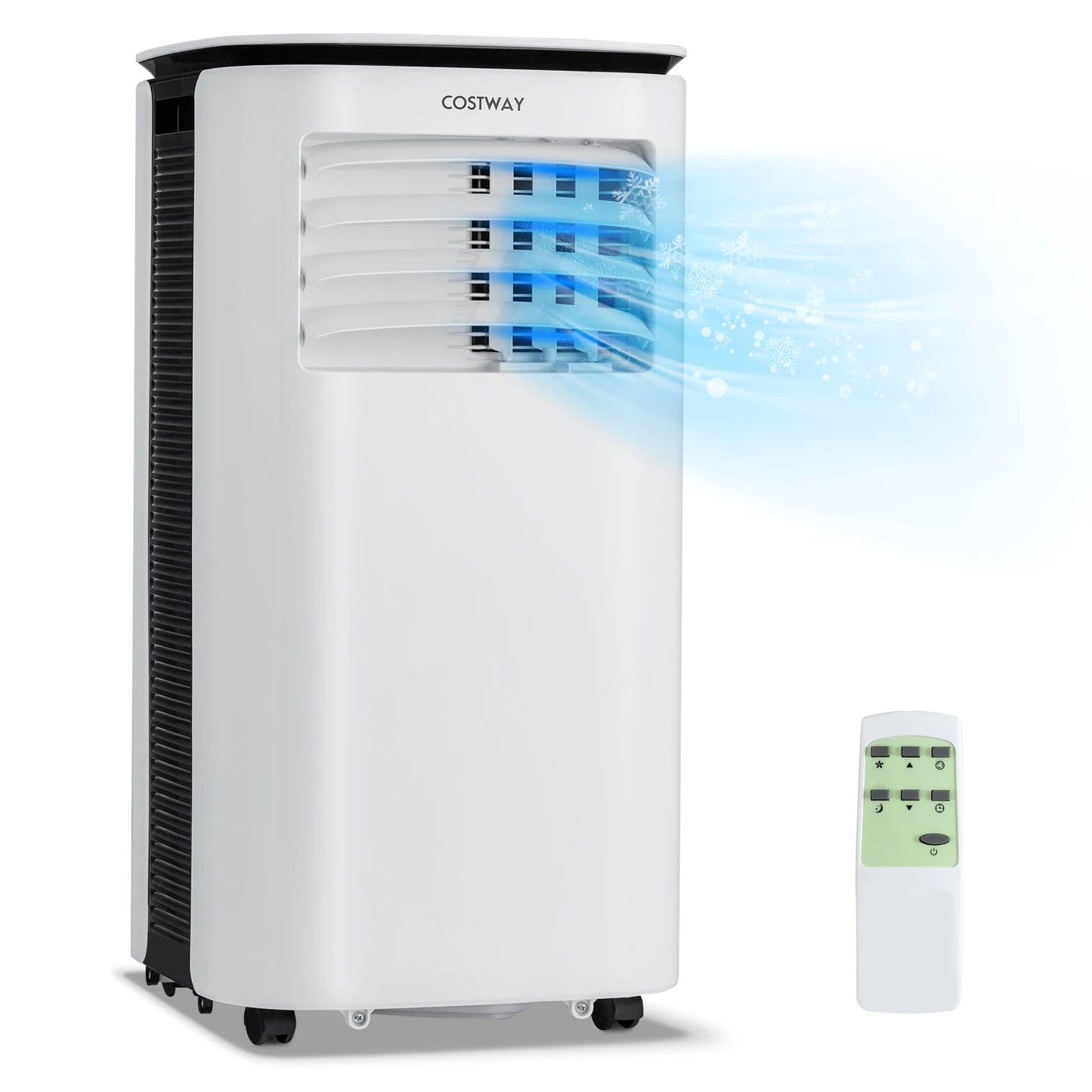 9,000 BTU Portable Air Conditioner w/ Dehumidifier & Fan 3-in-1 Rolling AC Unit
