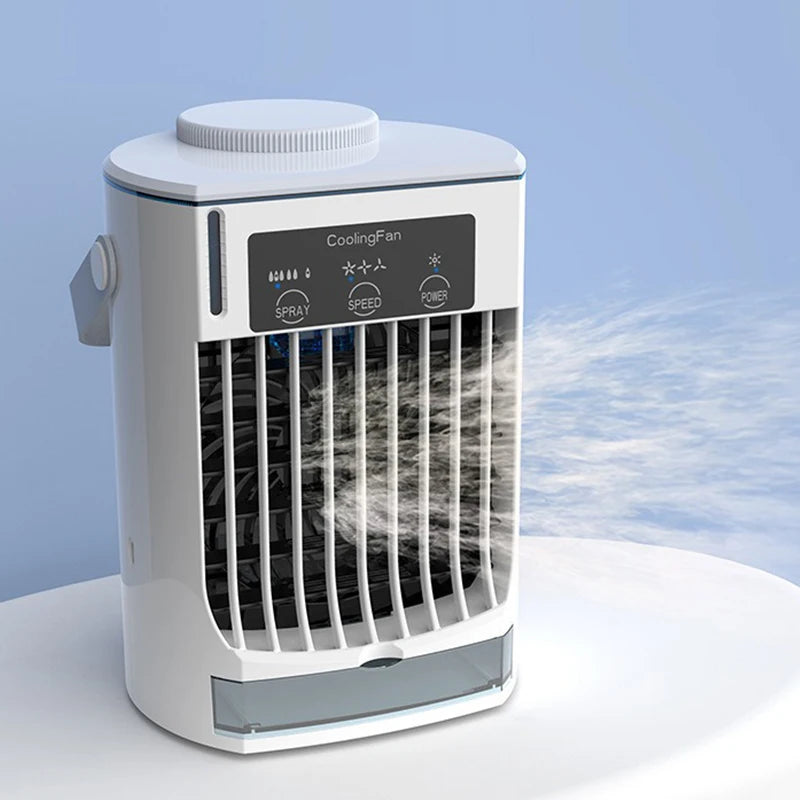 Mini Conditioner Air Cooler Water Cooling Fan Air Conditioning Night Light Mobile Portable Conditioner Electric Fan