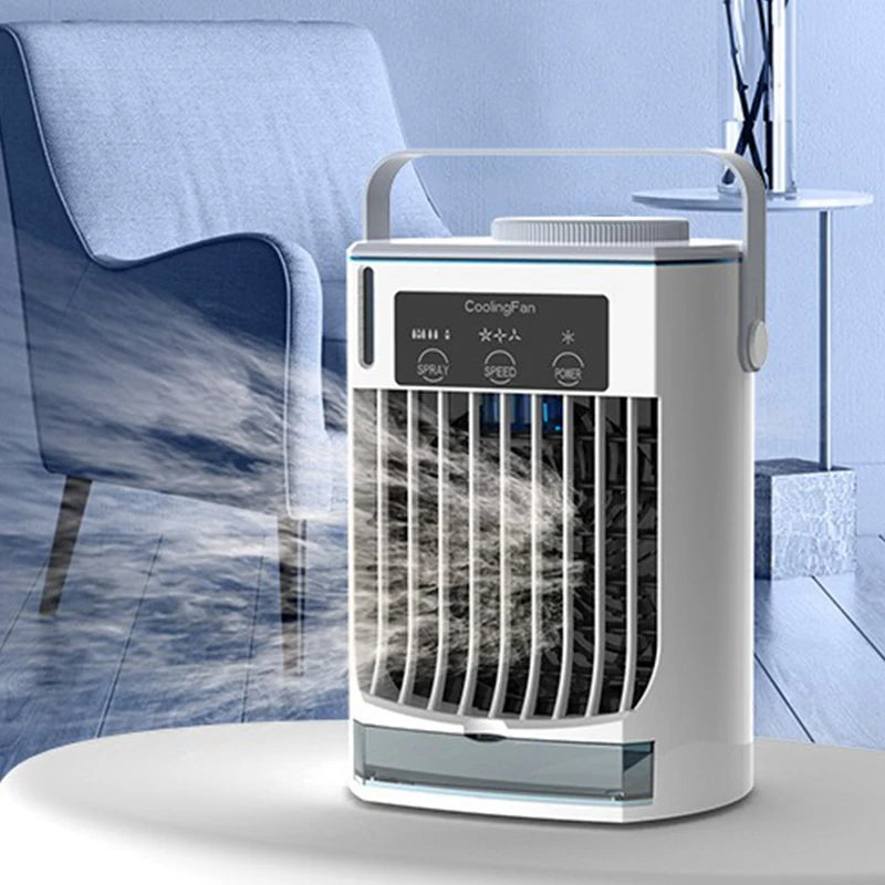 Mini Conditioner Air Cooler Water Cooling Fan Air Conditioning Night Light Mobile Portable Conditioner Electric Fan