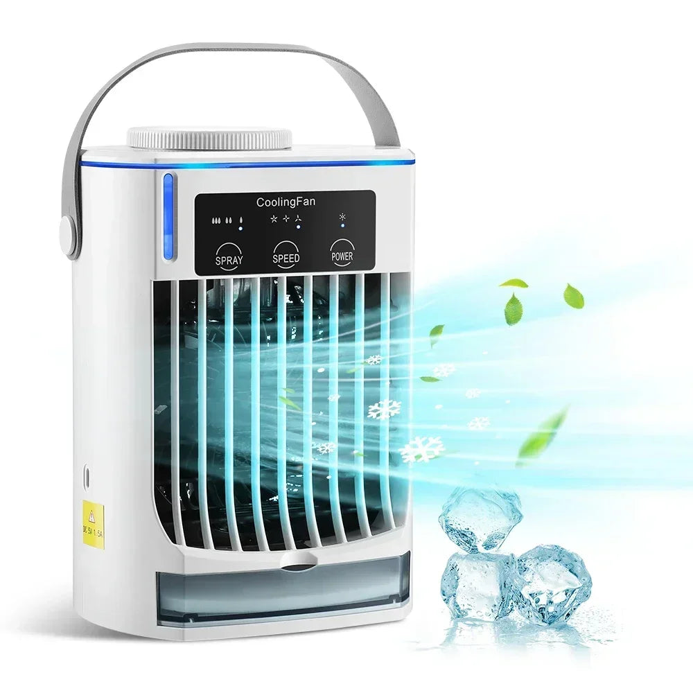 Mini Conditioner Air Cooler Water Cooling Fan Air Conditioning Night Light Mobile Portable Conditioner Electric Fan